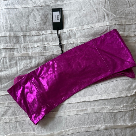 Lamarque Fuchsia Metallic Strapless Top size S - Picture 6 of 6